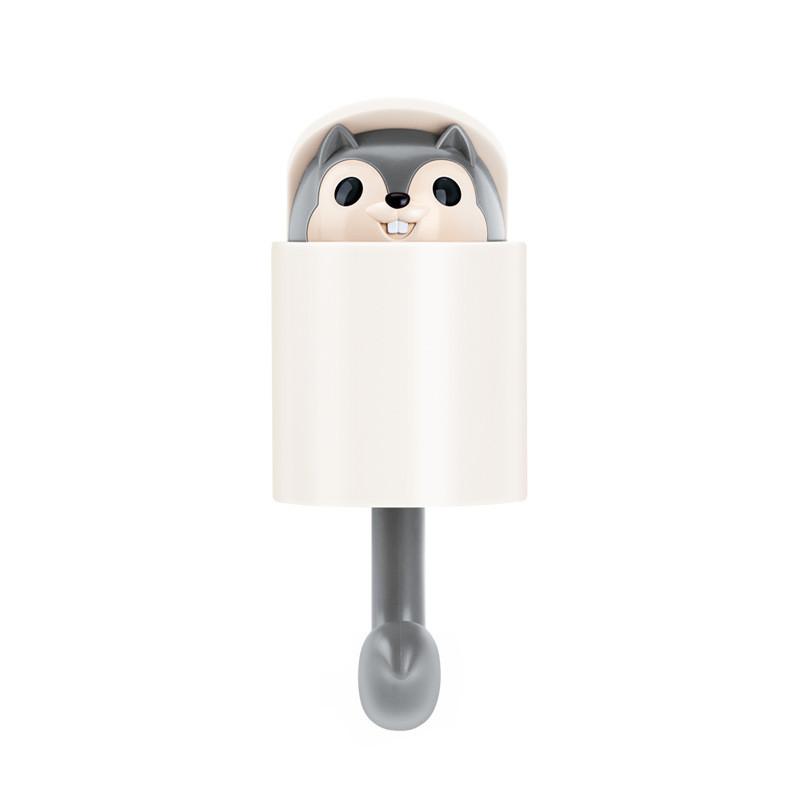 Липкий настенный крючок в виде белки, всплывающий настенный брелок с улыбающейся белкой, креативный крючок с прочным клеящимся настенным крючком для дома