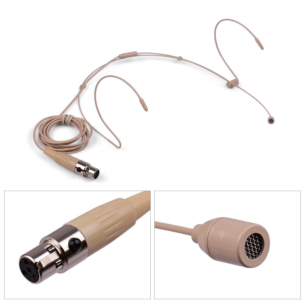 Lightweight Headworn Headset Microphone Condenser Mic 4-pin Mini XLR Plug for Wireless Bodypack