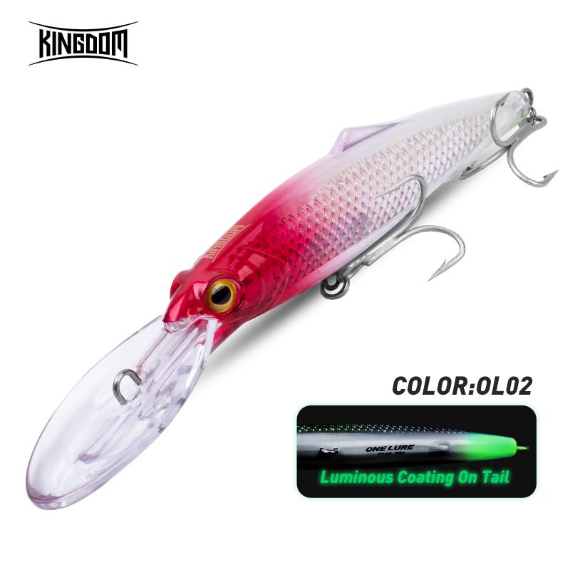 Kingdom Kingpro OM145/160 Воблеры Minnow для троллинговых приманок 74 г Большая искусственная плавающая рыболовная приманка для морской рыбалки