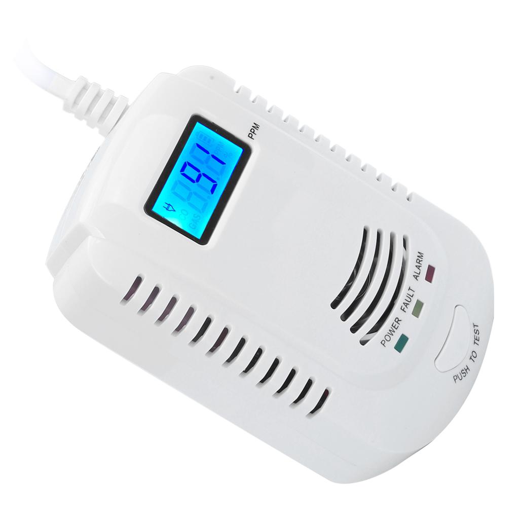 Сигнализация утечки газа с громкоговорителем, световым индикатором, дисплеем, голосовым датчиком для домашней безопасности