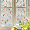 Laser-cut Vibrant Floral Home Décor Static Cling Stickers for Glass Doors and Windows