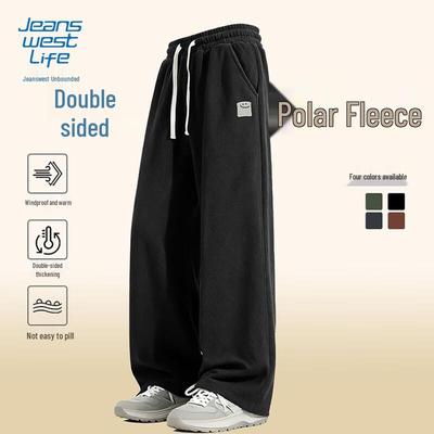 JEANSWEST LIFE Мужские зимние утепленные прямые джинсы на флисе