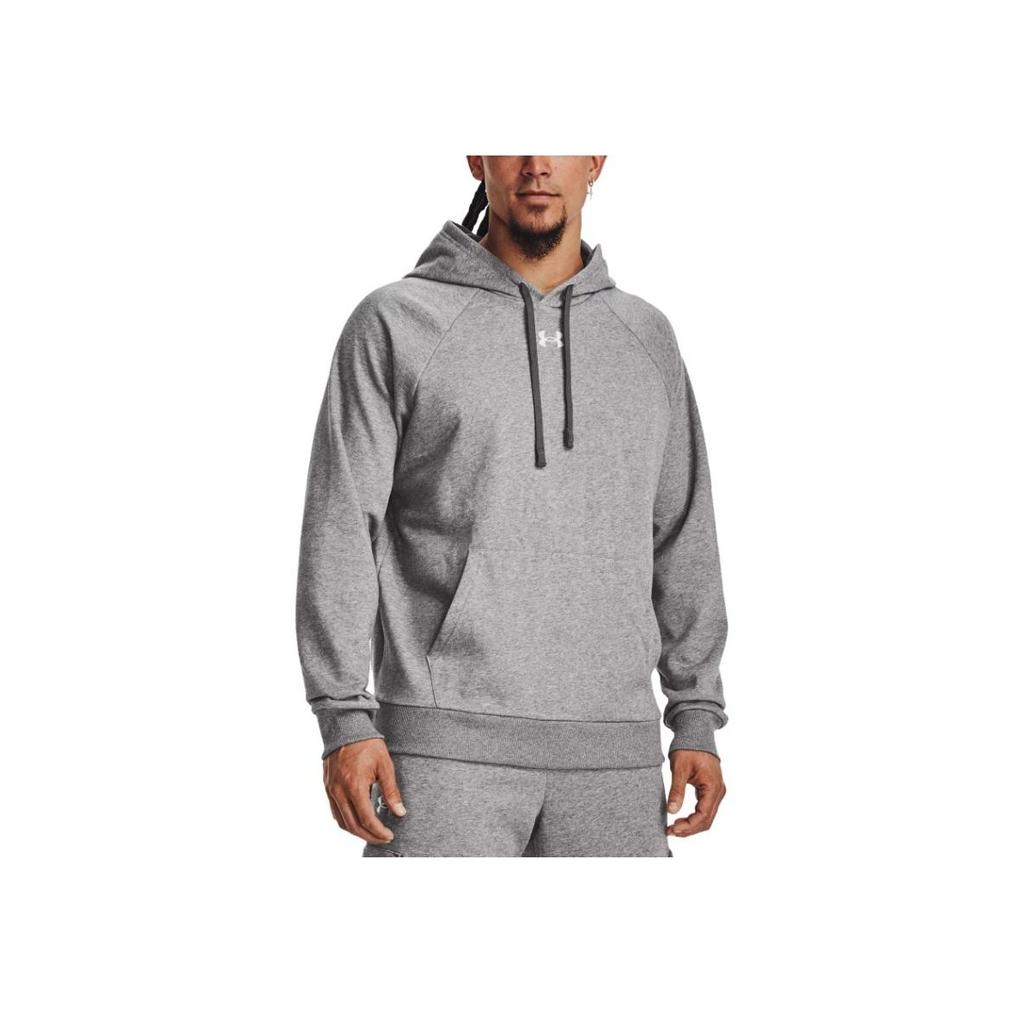 Under Armour Rival Fleece Hoodie With Brand Logo Print Men Hoodies Gray 1379757-025