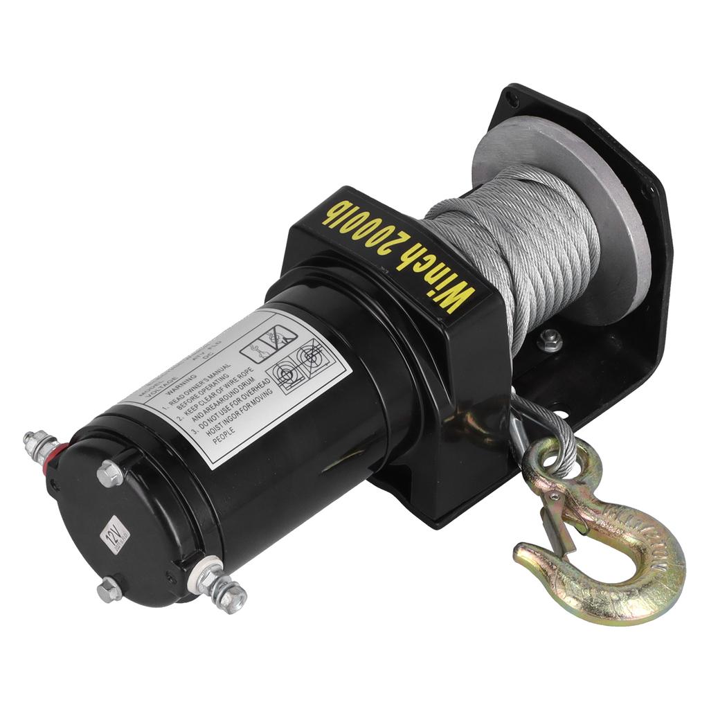 Электрическая лебедка 12 В, 2000 фунтов, тяговое оборудование с проводным ручным переключателем, двигатель 1,2 кВт, 1,6 л.с.