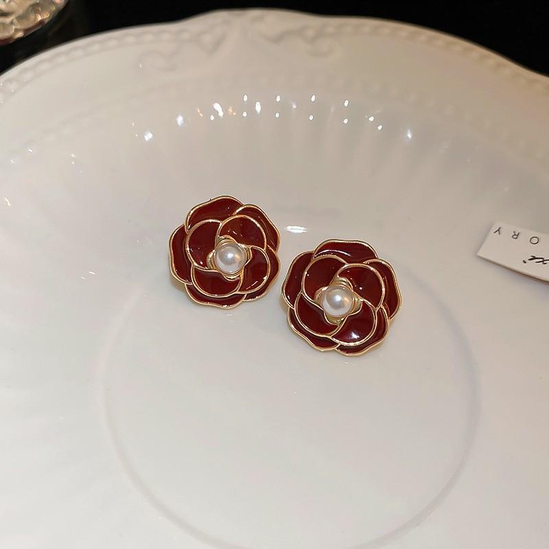 Серебряная игла Красные геометрические серьги-гвоздики Ankara женские корейский ins модный дизайн серьги высококачественные изысканные серьги