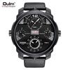 New Watch Men's Large Dial, Multi-time Zone Multi-movement, Waterproof Quartz Watch, Genuine Leather Watch