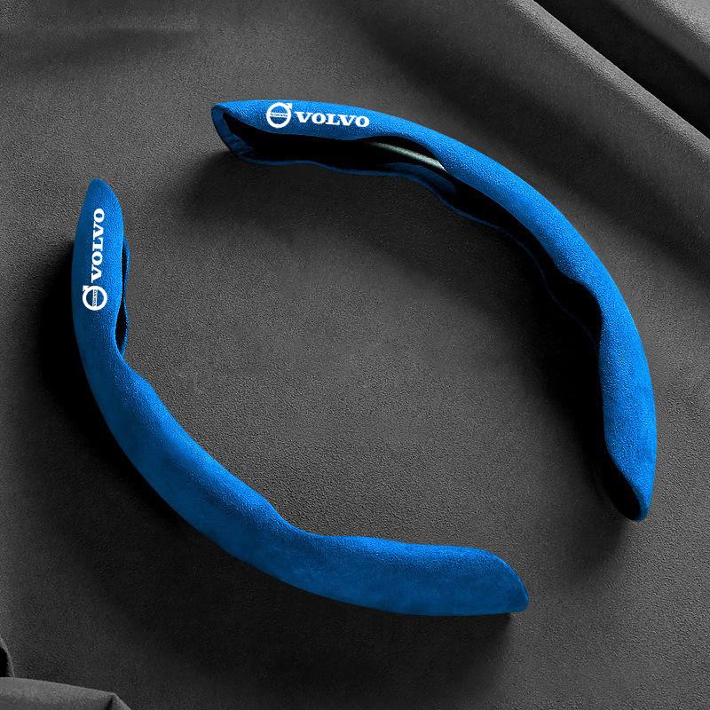 Чехол на руль автомобиля из замши, накладка-усилитель, противоскользящий чехол для Volvo R Design XC90 XC60 S60 V40 XC40 V60 V50 S40 XC70 C30 C70 C40 S70