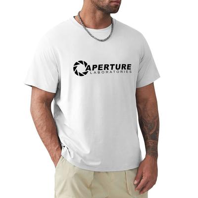 Мужские футболки бренд летняя футболка Portal 2: Футболка с логотипом Aperture Science Короткая футболка смешные футболки мужские винтажные футболки