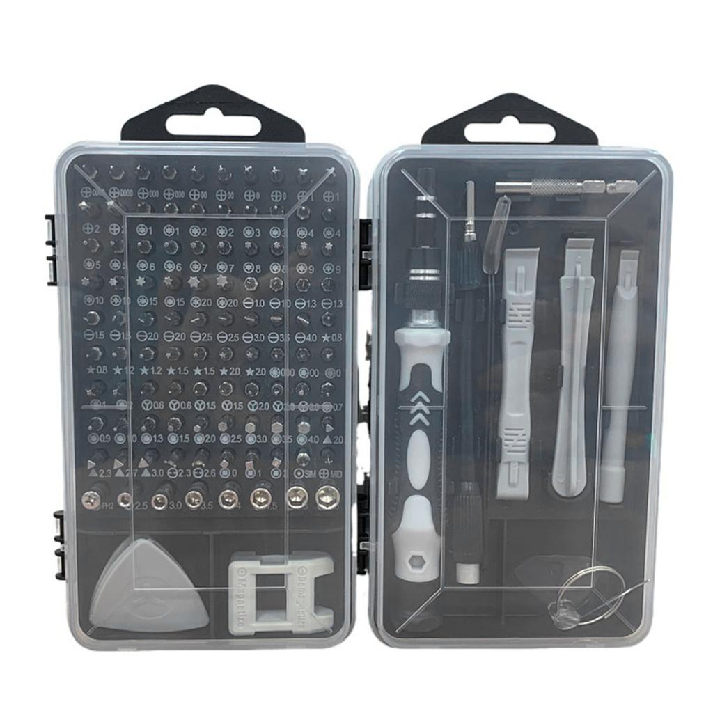 Набор отверток 115 в 1 Магнитный Точный Набор для ремонта мобильных телефонов Инструменты для обслуживания Серо-черный