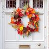 Artificial Fall Wreath 18 Inch Autumn Front Door Wreath with Sunflower Pumpkin Berries Pine