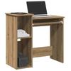 VidaXL Desk with Shelves Artisan Oak Engineered Wood, Computer Desk, Standing Desk, Desk with Storage, 860453