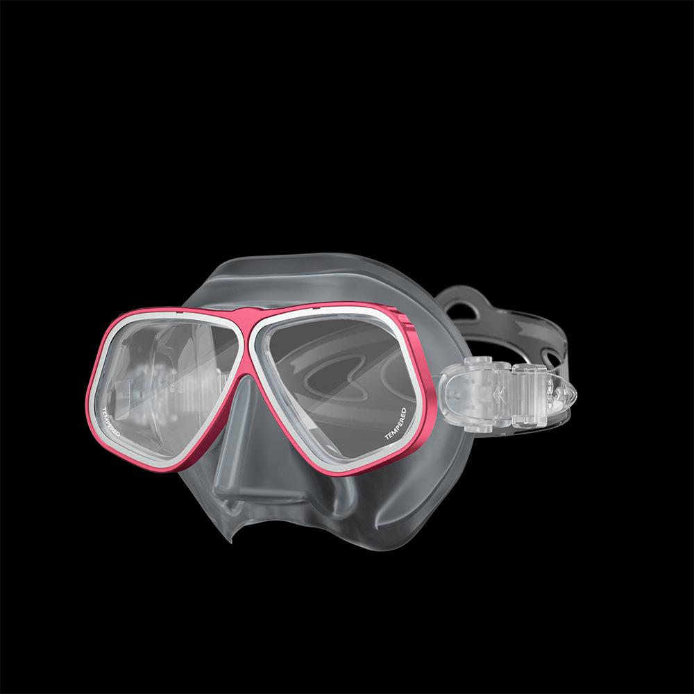 Hot Selling Double Lens Anti-Fog Free Diving Mask Tempered Glass Myopia Lenses Aluminum Alloy Frame Liquid Silicone Spearfishing