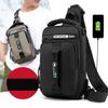 1Pc Men's Chest Bags Crossbody Chest Pack Nylon Sling Waterproof Travel USB Charging
