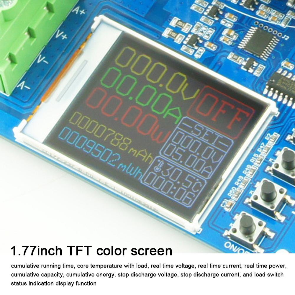 Электронная нагрузка 150 Вт, 10 А, 1,77-дюймовый цветной TFT-дисплей, измеритель старения батареи, напряжение, ток