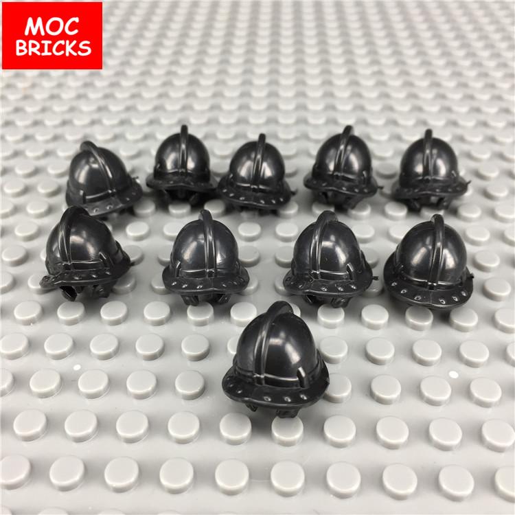 10 шт./лот MOC Кирпичи Средневековые Рыцари Рим Шлем Аксессуар Фигурки Детали Строительные Блоки Игрушки для детей Подарки