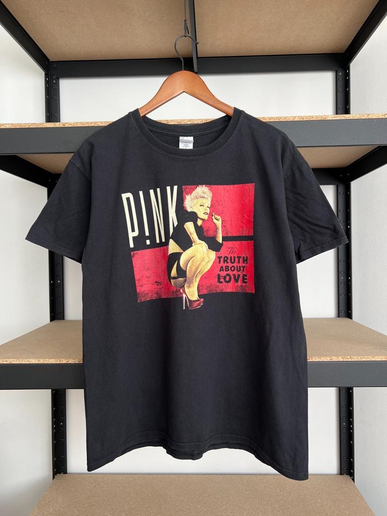 Vintage 2013 Pink The Truth About Love Tour Black T-shirt Sz L