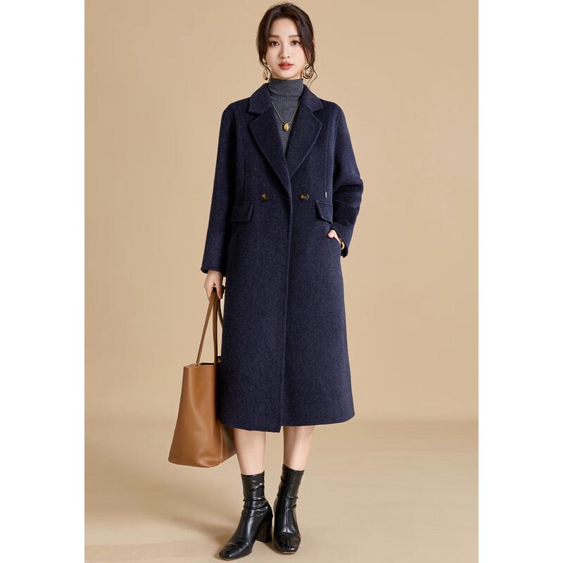 Women's Elegant Wool Blend Double-faced Mid-length Coat