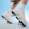 Boys Wheels Sneakers with On Double Wheels Girl Roller Sneakers Roller Shoes Deformation Shoes Roller Skate Shoes