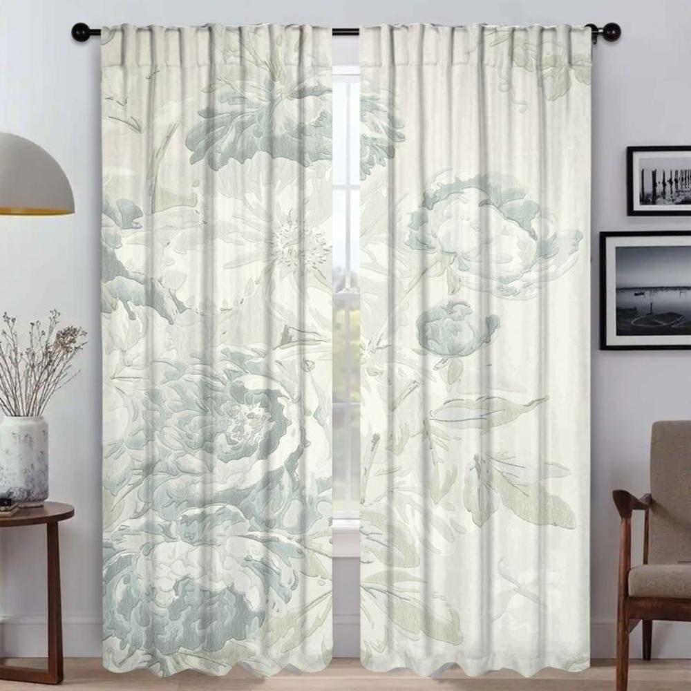 Цветы Домашний интерьер Шторы 2 шт Элегантные шторы для комнаты для камеры Перегородка Тюль для спальни Затемняющие шторы Шторы