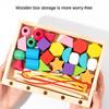 Монтессори деревянные игрушки игра-головоломка «Цвет-форма» Цветные бусины Цветовое познание Ранние развивающие игрушки Подарок для детей