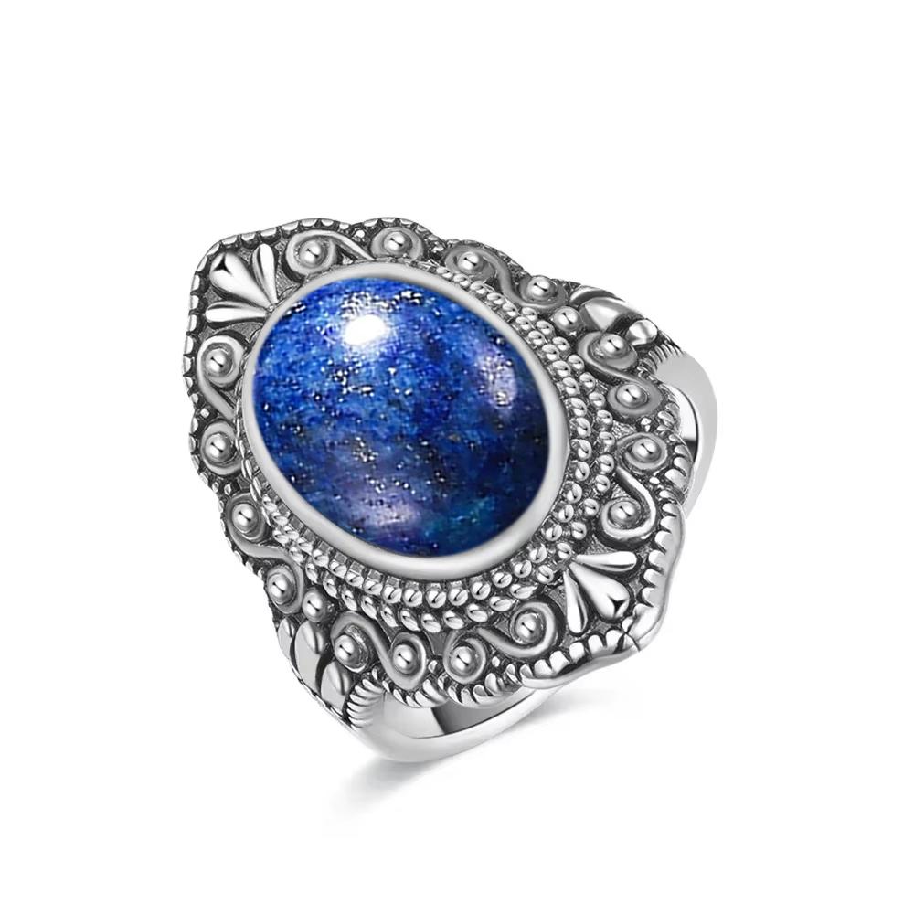 Винтажное Серебряное Кольцо Овальное Натуральный Лабрадорит Кольца На Палец Ретро Черный Оникс Тонкие Ювелирные Изделия Вечеринка Для Женщин Мужчин