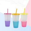 5pack Reusable Color Changing Cups 720ML Cold Drinks Travel Tumbler with Lid Straw Reusable Color Changing Thermochromic Cups