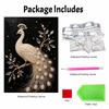 White peacock pearl painting kit features 5D pearls and a mosaic art style. designed for elegant home wall decoration.