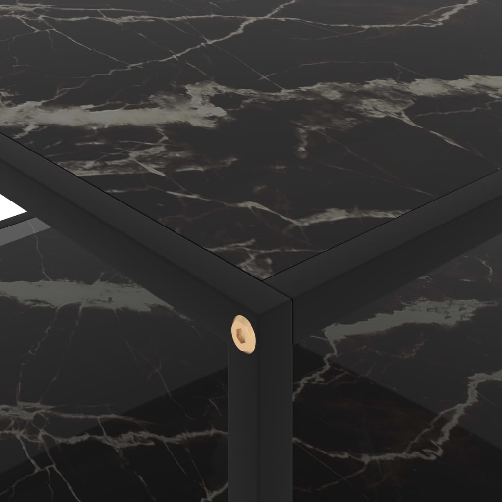Coffee Table Black 80 x 80 x 35 cm Tempered Glass