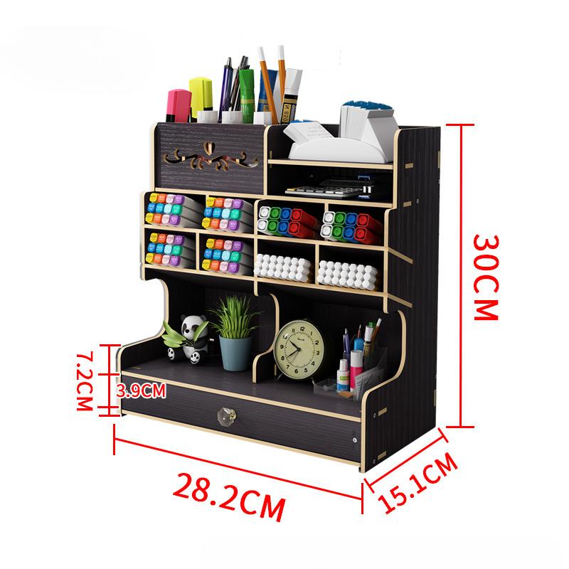 Деревянный настольный органайзер с ящиком и держателем для ручек — простая сборка, настольные канцелярские и офисные принадлежности