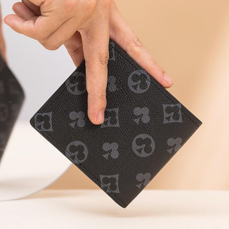 Мужской кошелек новый модный короткий классический с принтом кардхолдер многофункциональная маленькая сумка деловой кожаный кошелек маленький кошелек