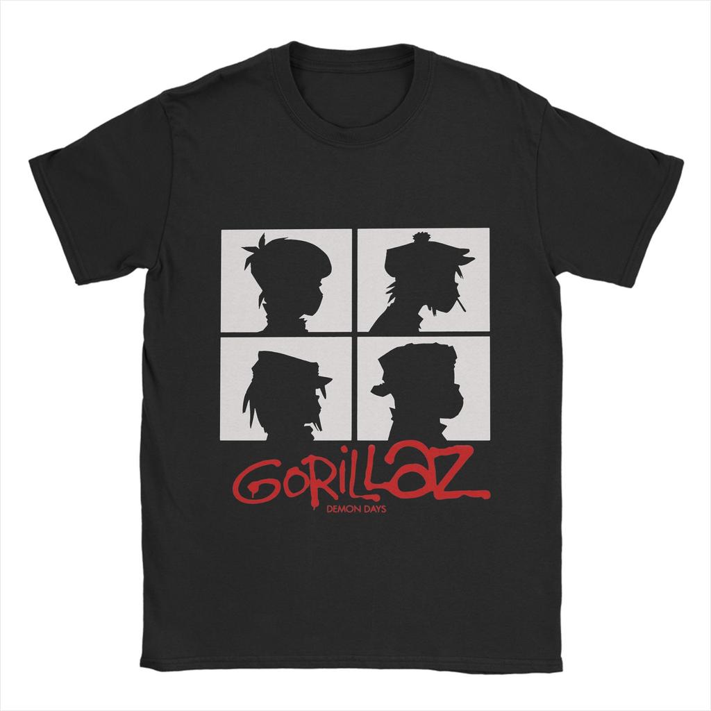 Футболка Харадзюку Летняя Gorillazs Панк-рок Хип-хоп Футболки Хлопковая футболка для мужчин Классическая Большой размер 6XL Топы с коротким рукавом