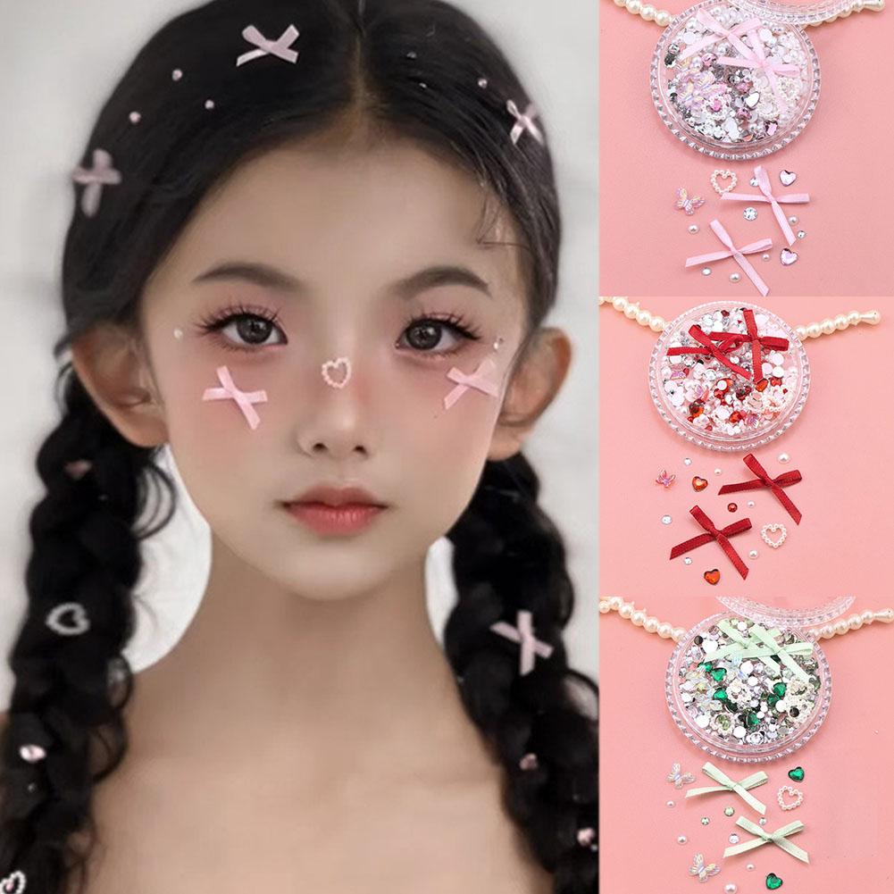 Festive Makeup 2025 Christmas New Year Free Glue Faux Face Ready Sticker Snow Bow Free To Use G A2I5