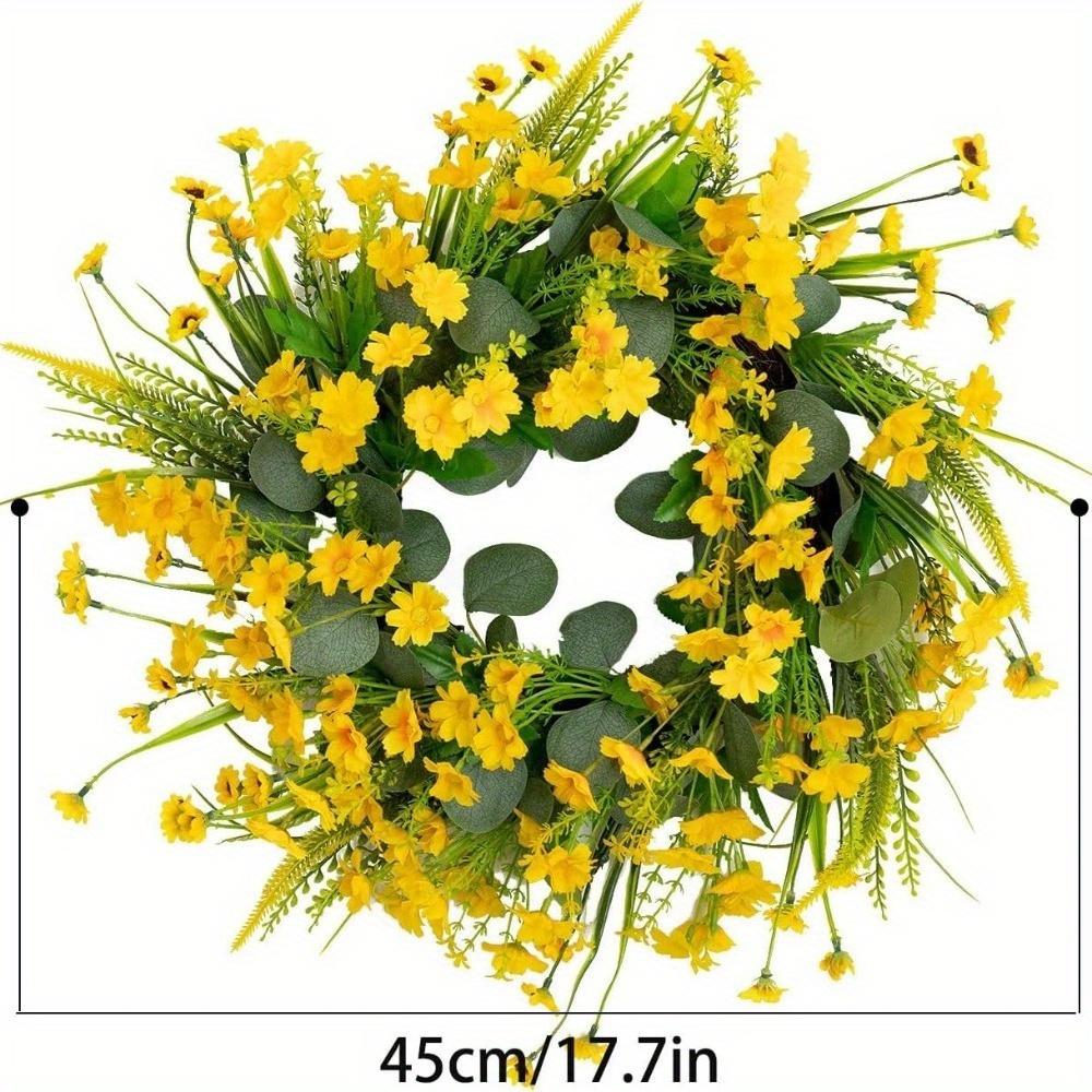 45 см маленький венок из ромашек домашний декор весенний венок красочный цветочный венок материал ручной работы для семейного сбора декор дверей и магазинов праздничные принадлежности