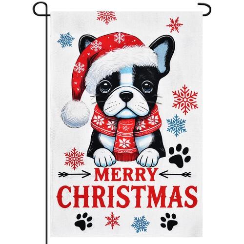12 x 18 Inches Merry Christmas Dog Garden ag Decorations - Double-Sided Cut...