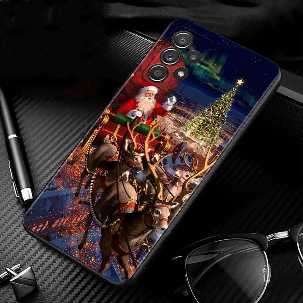 Чехол для телефона Samsung Galaxy A52s A73 A72 A53 A33 A32 A22 A13 A02s A21s A12 A31 A91 A51 A71 A41 A23 A11 Capa Christmas Santa