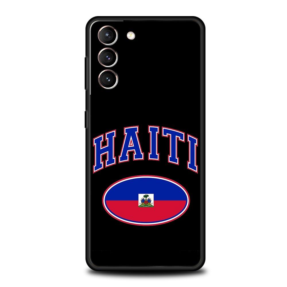 shipping Haiti Flag Soft Phone Case For Samsung Galaxy S25 Edge S24 Plus S23 FE S22 S21 S20 Ultra 5G S10 Black Protect Cover
