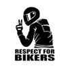 1 шт. 15x11 см Наклейка Respect Biker для автомобиля, мотоцикла, виниловые 3D-наклейки, мотоциклетные виниловые 3D-наклейки и наклейки, мото-наклейки