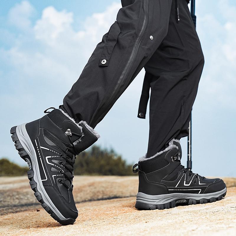 Fashion New Large Size Men's Thick Soled Comfortable Snow Boots Plus Cashmere Warm, Non-slip and Wear-resistant Men's Cotton Boots