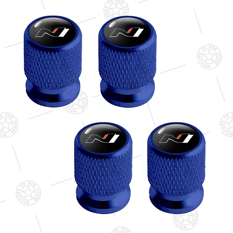 4pcs N Line Logo Car Wheel Tire Valve Caps Air Stem Aluminum Accessories For Hyundai Tuscani I30 Elantra Santa Fe Sonata Tucson KK5