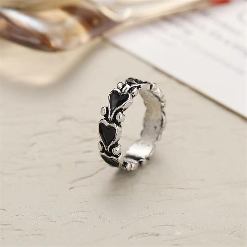 Gifts Index Finger Ring Geometric Heart Stackable Rings Korean Style Heart Chain Ring Women Rings