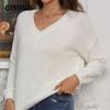 Women's Plus Size Pullover Sweater Loose V-Neck Casual Knitwear