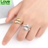 New Creative Personality Simple Fashion 925 Sterling Silver Jewelry Hug Hand Peace Love Exquisite Opening Rings R092