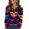 Женская модная свободная повседневная блузка с длинным рукавом и карнавальным принтом