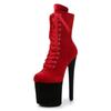 Fashion Top Sale 20CM Corduroy Surface Platform Women Shoes High Heeled shoesCustom Colors Boots Erotic Lap Pole Dancing Ankle Boots
