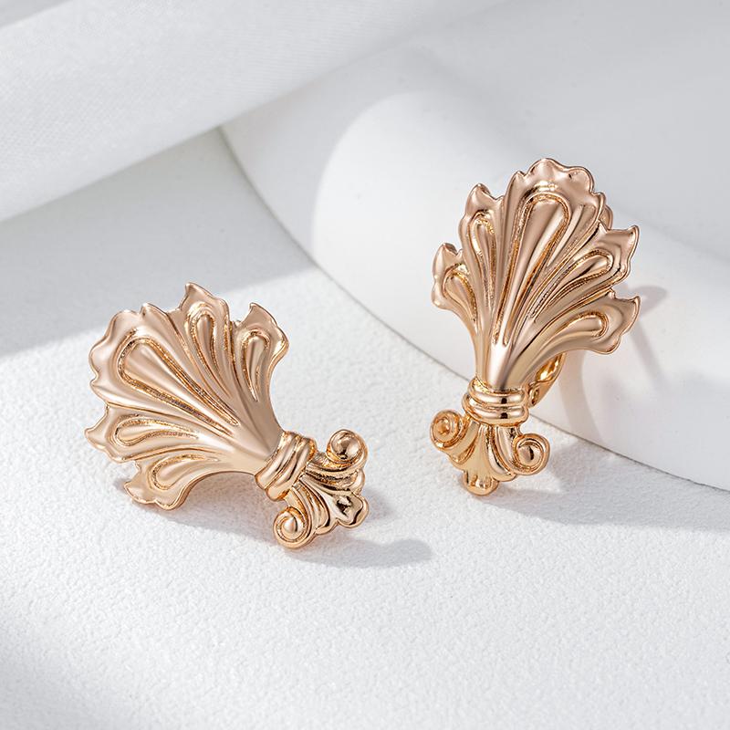 Модные глянцевые серьги-подвески для женщин цвета розового золота, простые этнические узоры, высокое качество, повседневные изящные украшения