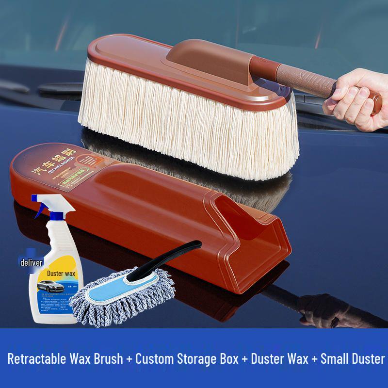 Щетка для очистки автомобиля от пыли и снега с выдвижной ручкой