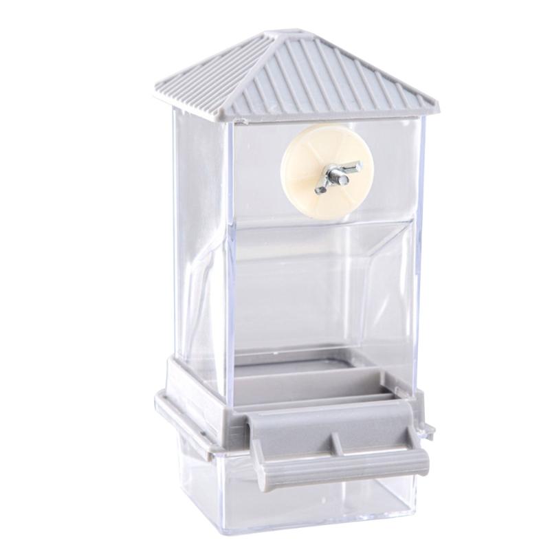 Automatic Bird Food Dispenser Container Hanging Parrots Feeder for Parakeets and Small Bird with Transparent Design