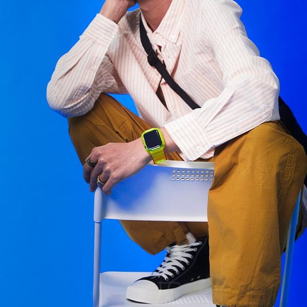 Skinarma Strap+Case Saido 2In1 Apple     Watch 45/44Mm Yellow/Yellow Neon