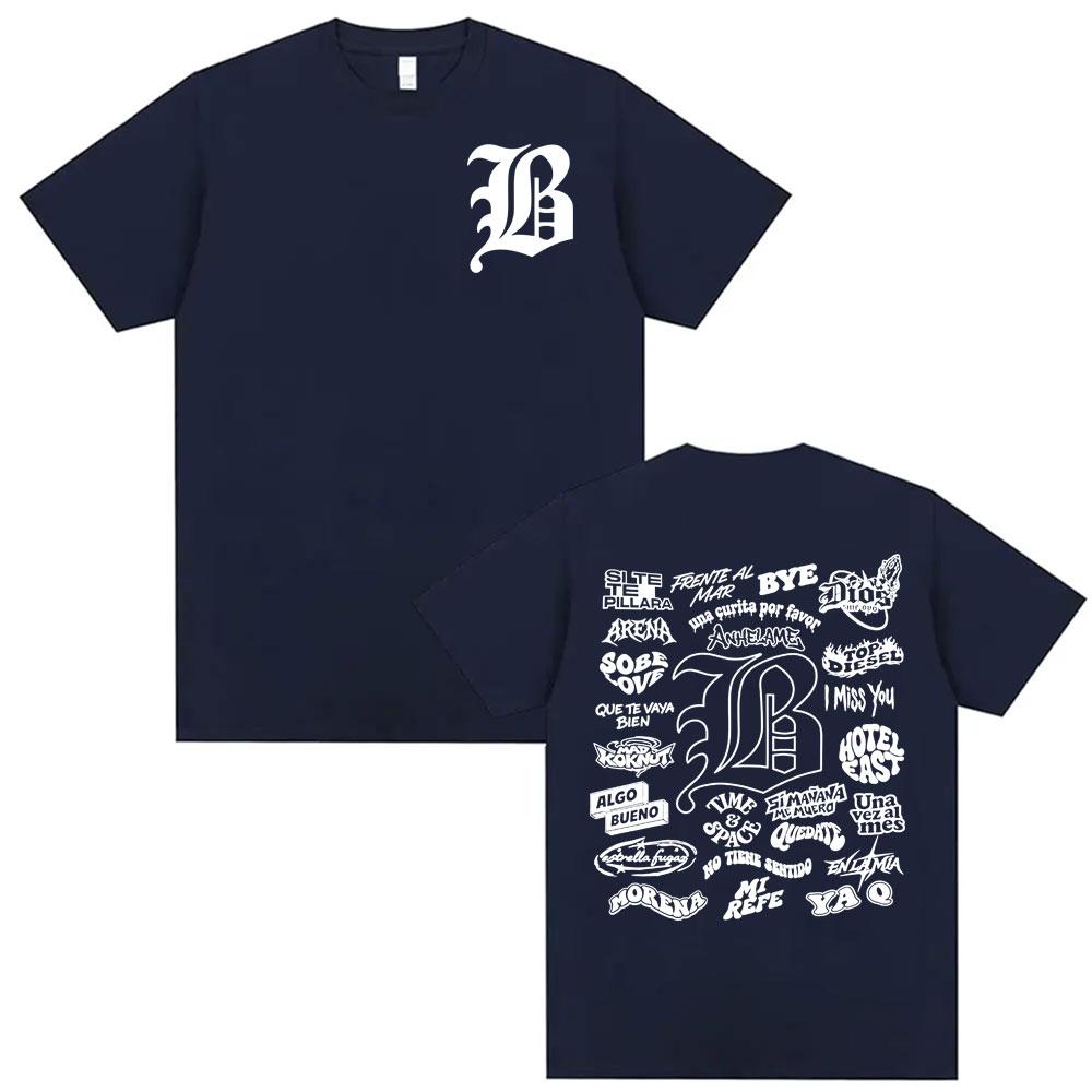 Rapper Beele Borondo Letters Printed TShirt Unisexs Clothing Oversized Hip Hop Classic Tshirts Harajuku Fashion Trending T Shirts