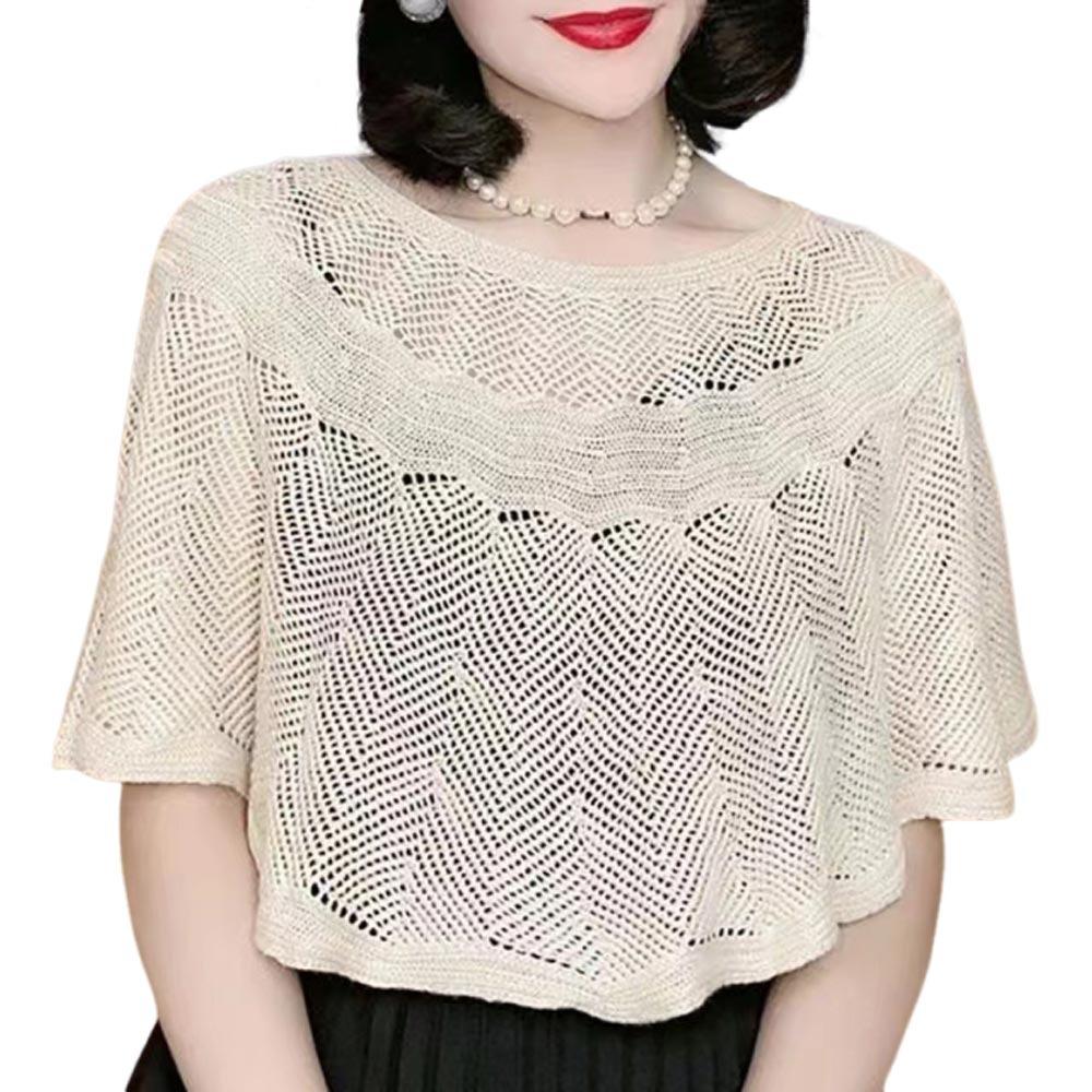 Solid Color Knit Cover Hollow Design Warm Scarves Fashion Knitted Shawl Korean Style